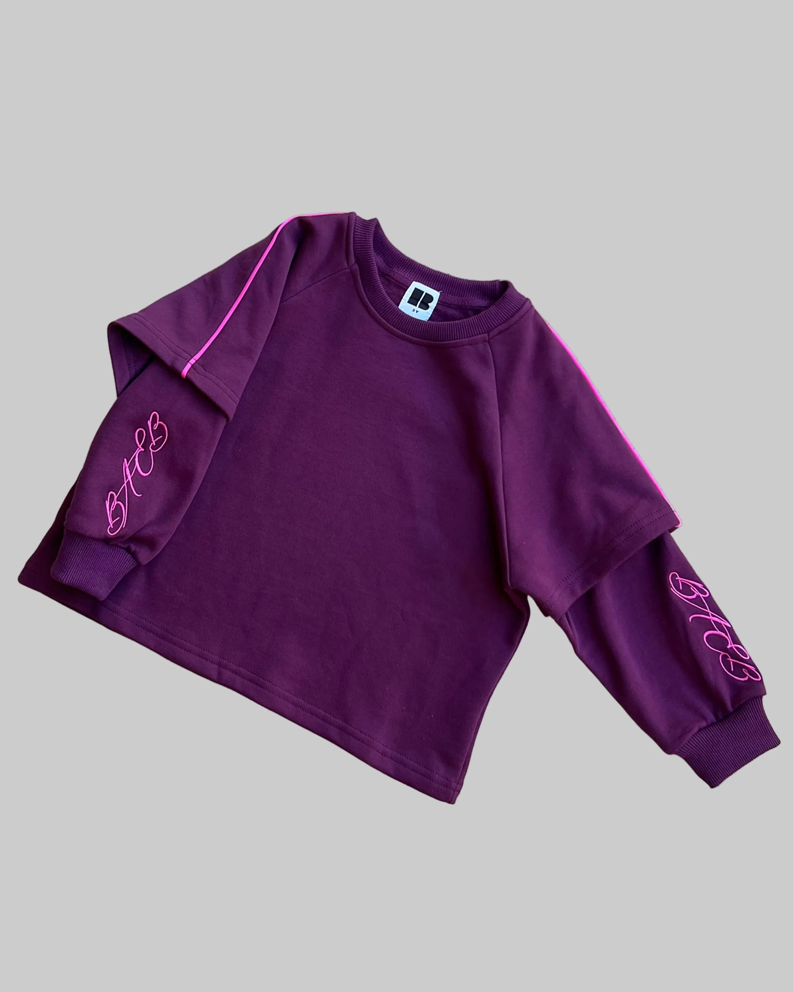 Double Layer Pullover Plum-Berry